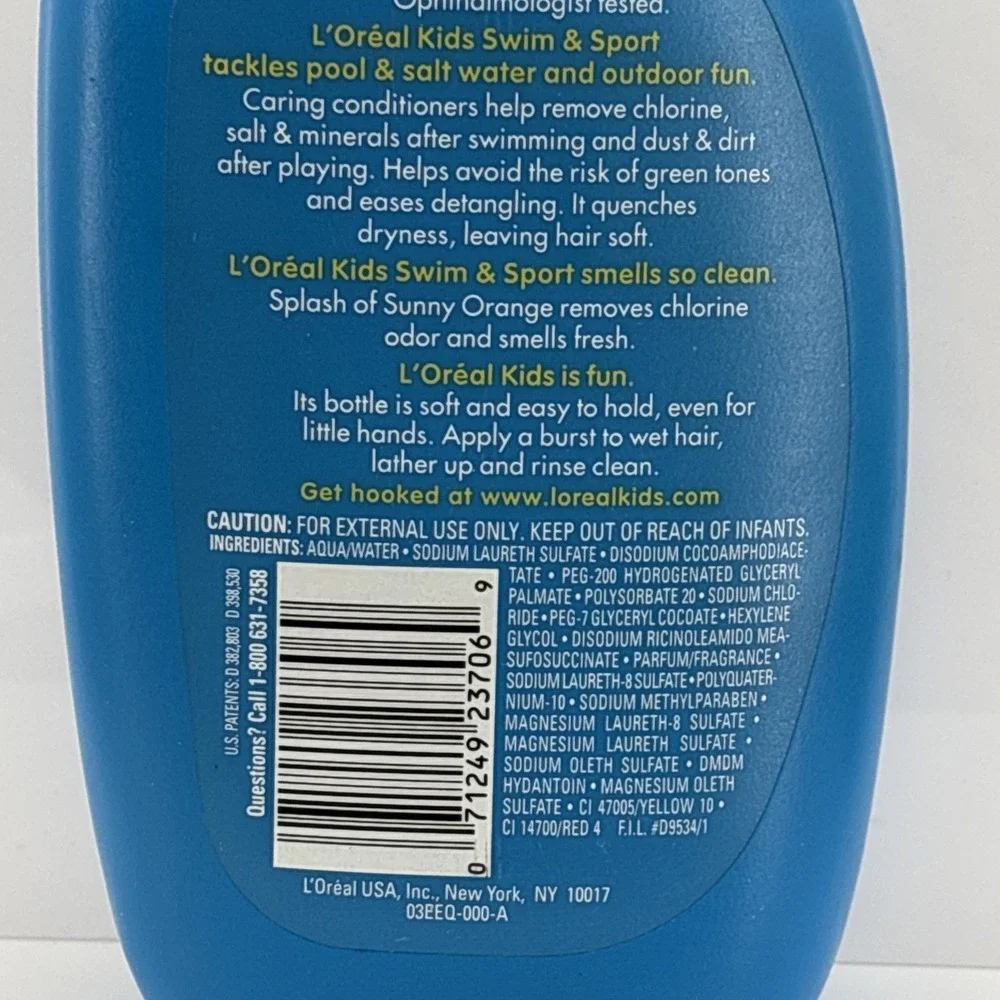 Loreal Kids Swim & Sport Shampoo 2 In 1 Extra Gentle Splash Of Sunny Orange 9 oz